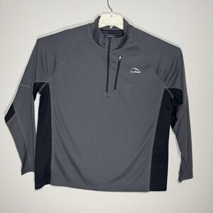 LL Bean Pullover Mens XL 1/4 Zip Performance Shirt Gray 300501 Outdoor
